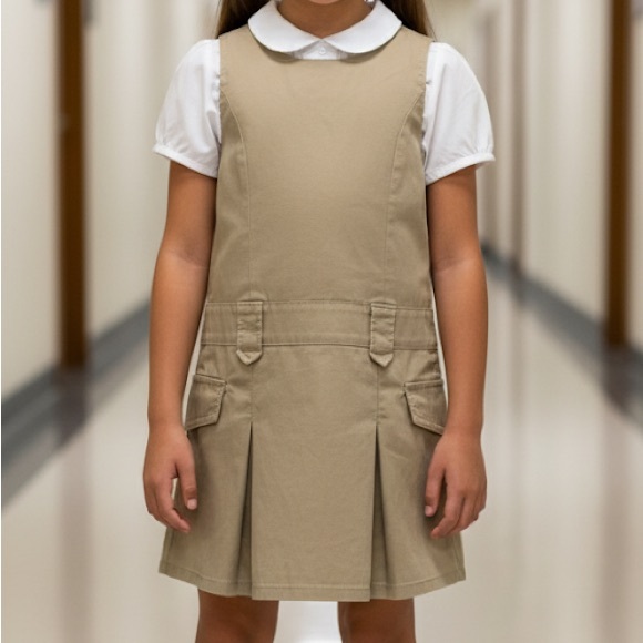 The Children's Place Other - The Children's‎ Place Khaki Jumper Dress M3gan Megan Size 6X-7 new with flaw